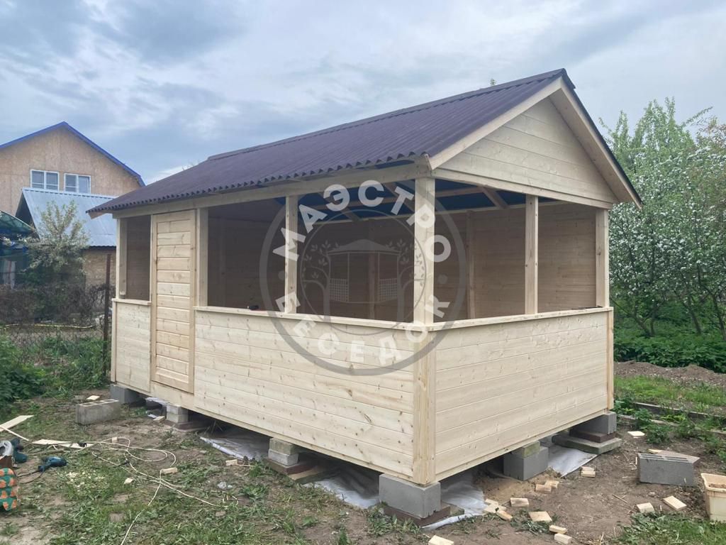 «Домик» беседка 3х5 2скатная (2)